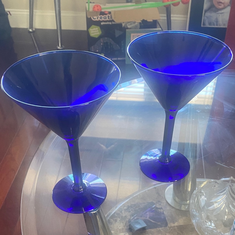 Pier 1 Blue Martini Glasses